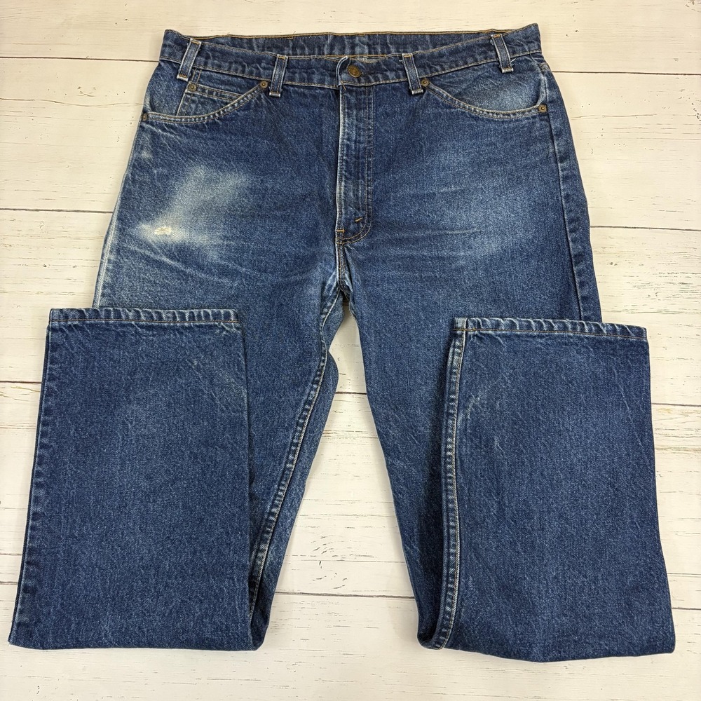 Vintage Levis 505 Orange Tab Jeans 70s 80s Mens 38x31 (37X31) Made In USA - Picture 2 of 16